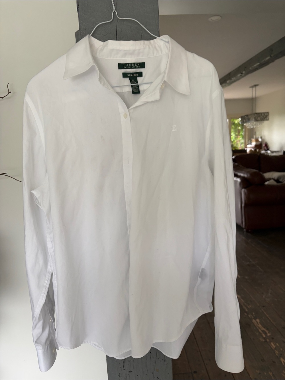 White WOMEN Button-Down Dress Shirt BY RALPH LAUREN